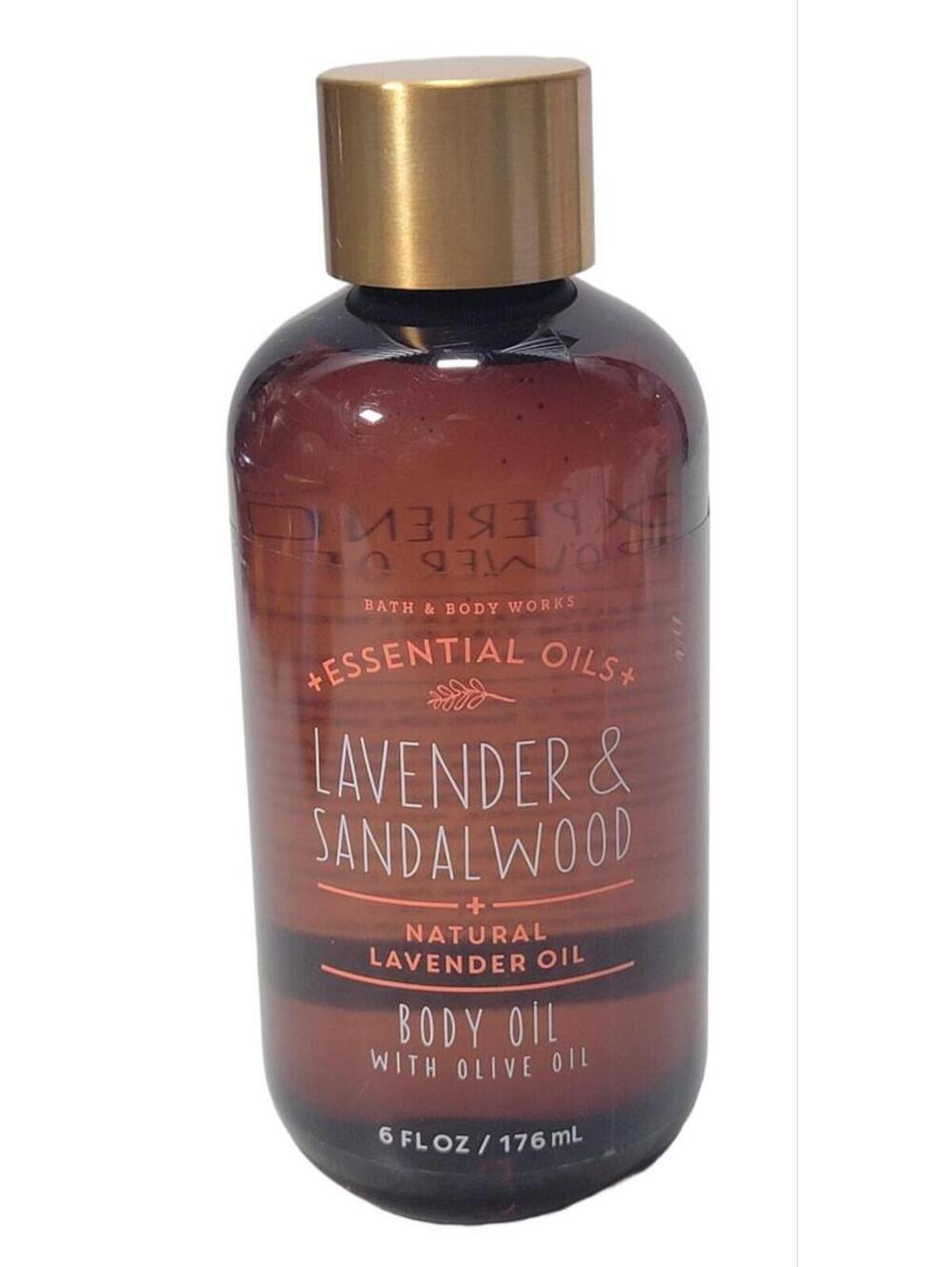 Bath & Body Works Essential Oils LAVENDER & SANDALWOOD Body Oil 6oz RARE NEW